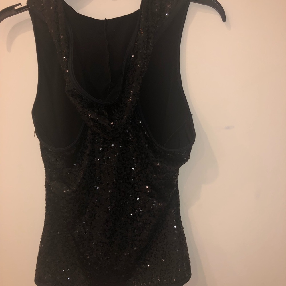 Black sequin tank top hoodie